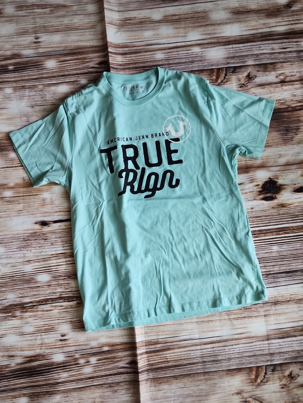 True Religion Mint Green Graphic Logo Short Sleeve Tee